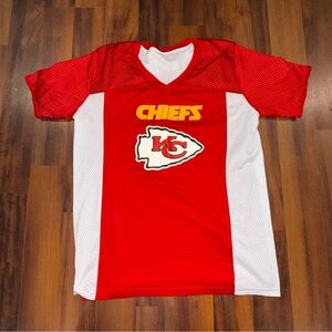 Adult Medium Red and White Kansas City Chiefs Flag football Jersey Reversible